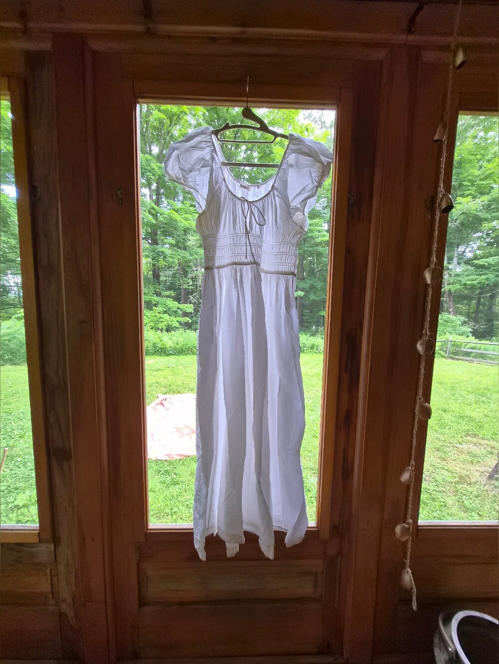 Doen White Quinn Dress XXL Smocked Cotton Heirloom Midi Dress